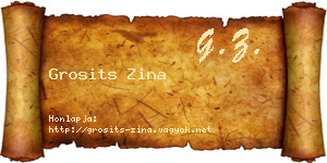 Grosits Zina névjegykártya